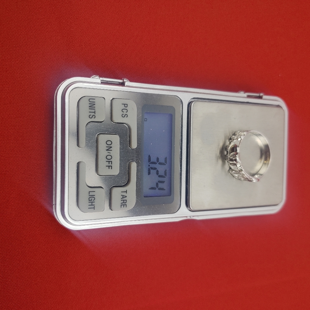 925 real solid sterling silver men's with zircon ston  Good Luck Symbol Sz‎ 11.5 - Picture 13 of 16